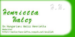 henrietta walcz business card